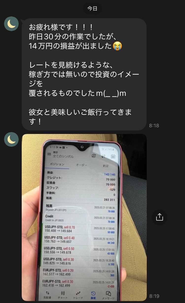 30分で14万の利益